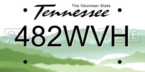 482WVH Tennessee License Plate