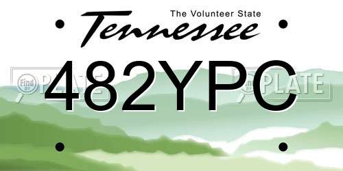 482YPC Tennessee License Plate