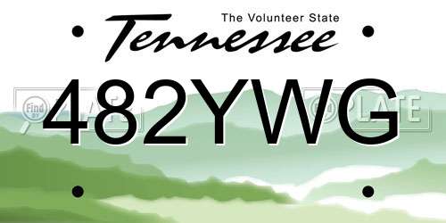 482YWG Tennessee License Plate