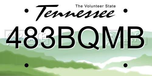 483BQMB Tennessee License Plate