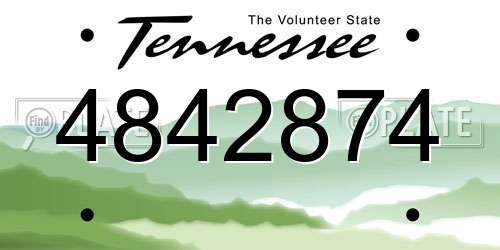 4842874 Tennessee License Plate