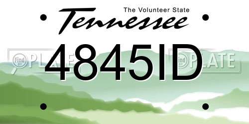 4845ID Tennessee License Plate