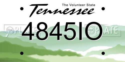 4845IO Tennessee License Plate