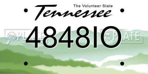 4848IO Tennessee License Plate