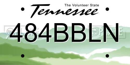 484BBLN Tennessee License Plate