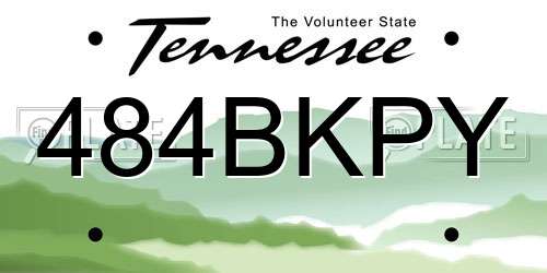 484BKPY Tennessee License Plate