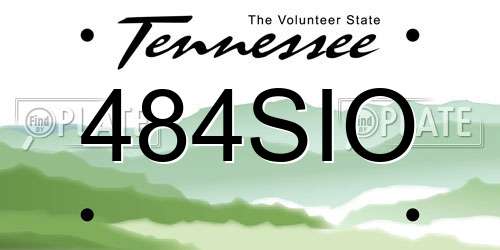 484SIO Tennessee License Plate