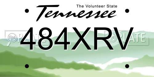 484XRV Tennessee License Plate