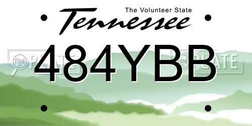 484YBB Tennessee License Plate