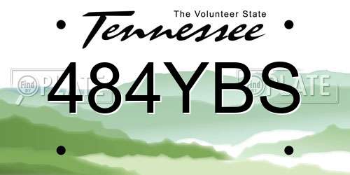 484YBS Tennessee License Plate