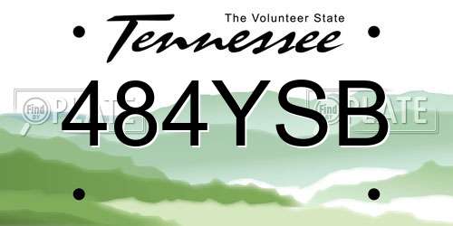 484YSB Tennessee License Plate