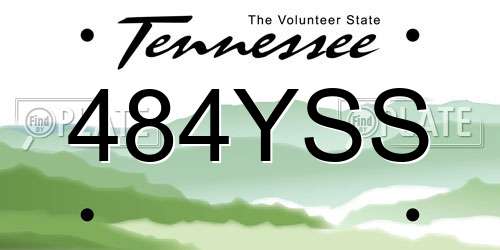 484YSS Tennessee License Plate