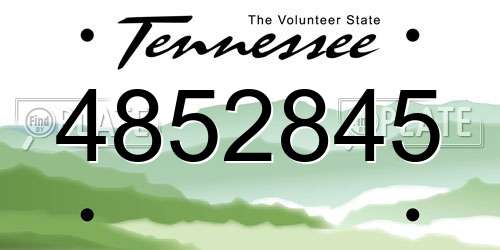 4852845 Tennessee License Plate