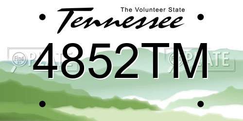 4852TM Tennessee License Plate