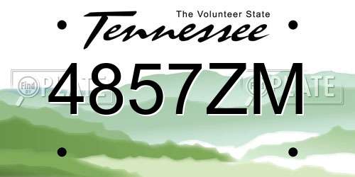 4857ZM Tennessee License Plate