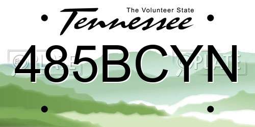 485BCYN Tennessee License Plate