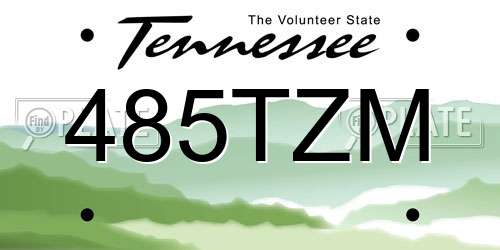 485TZM Tennessee License Plate