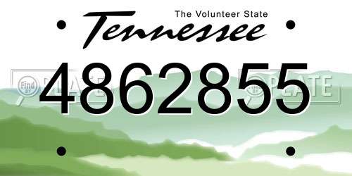 4862855 Tennessee License Plate