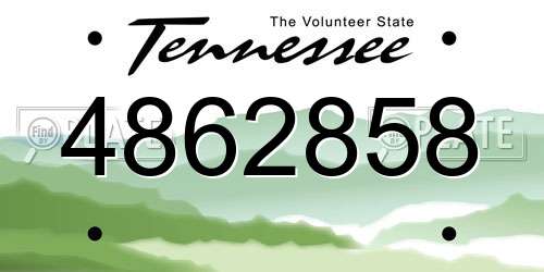 4862858 Tennessee License Plate