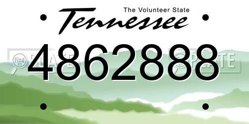 4862888 Tennessee License Plate