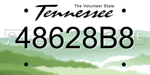 48628B8 Tennessee License Plate