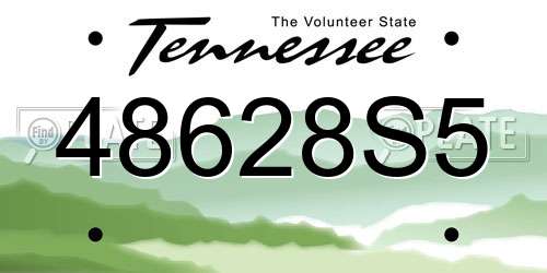 48628S5 Tennessee License Plate