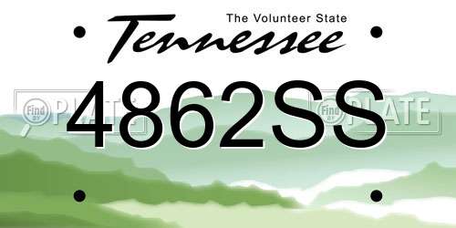 4862SS Tennessee License Plate