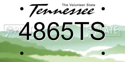 4865TS Tennessee License Plate