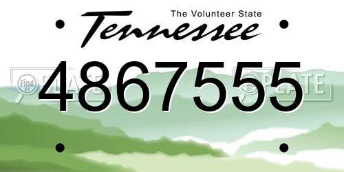 4867555 Tennessee License Plate