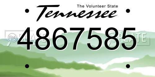 4867585 Tennessee License Plate