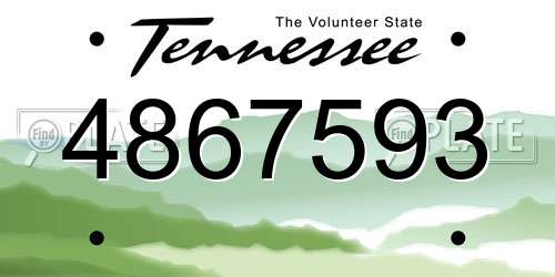 4867593 Tennessee License Plate