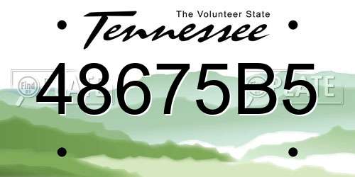48675B5 Tennessee License Plate
