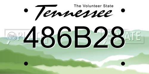 486B28 Tennessee License Plate