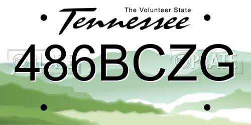 486BCZG Tennessee License Plate