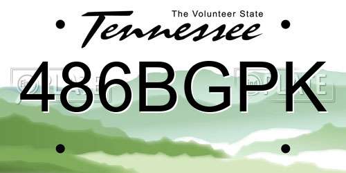 486BGPK Tennessee License Plate