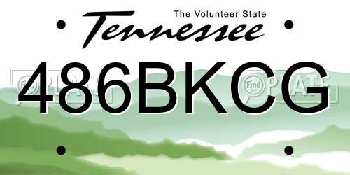 486BKCG Tennessee License Plate