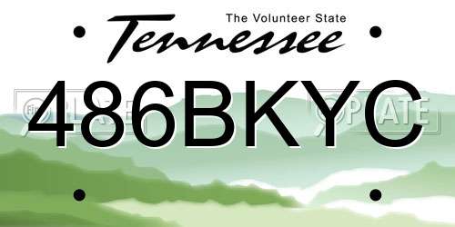 486BKYC Tennessee License Plate