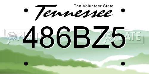 486BZ5 Tennessee License Plate