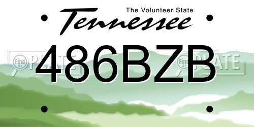 486BZB Tennessee License Plate