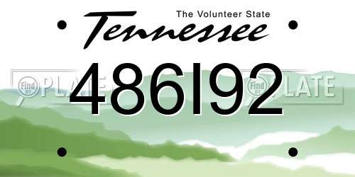 486I92 Tennessee License Plate
