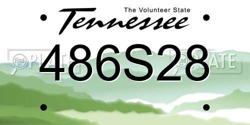486S28 Tennessee License Plate