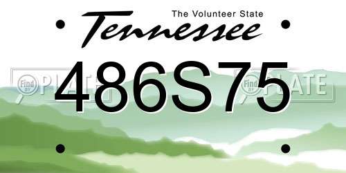 486S75 Tennessee License Plate