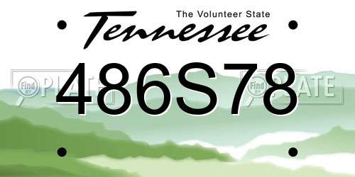 486S78 Tennessee License Plate