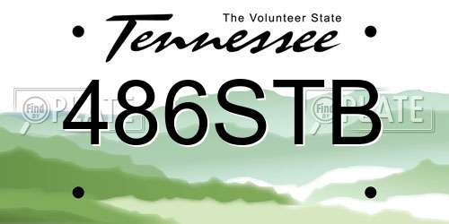 486STB Tennessee License Plate