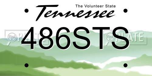 486STS Tennessee License Plate
