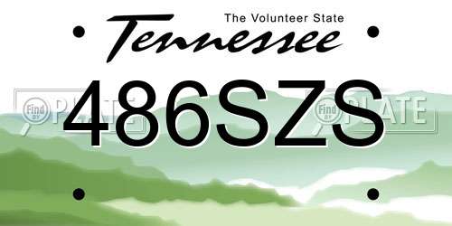 486SZS Tennessee License Plate