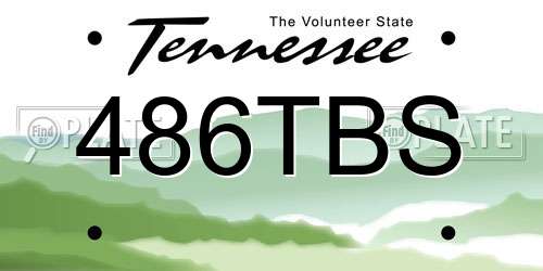 486TBS Tennessee License Plate