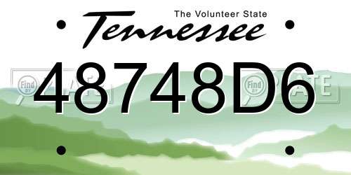 48748D6 Tennessee License Plate