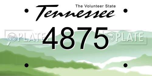 4875 Tennessee License Plate