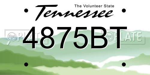 4875BT Tennessee License Plate
